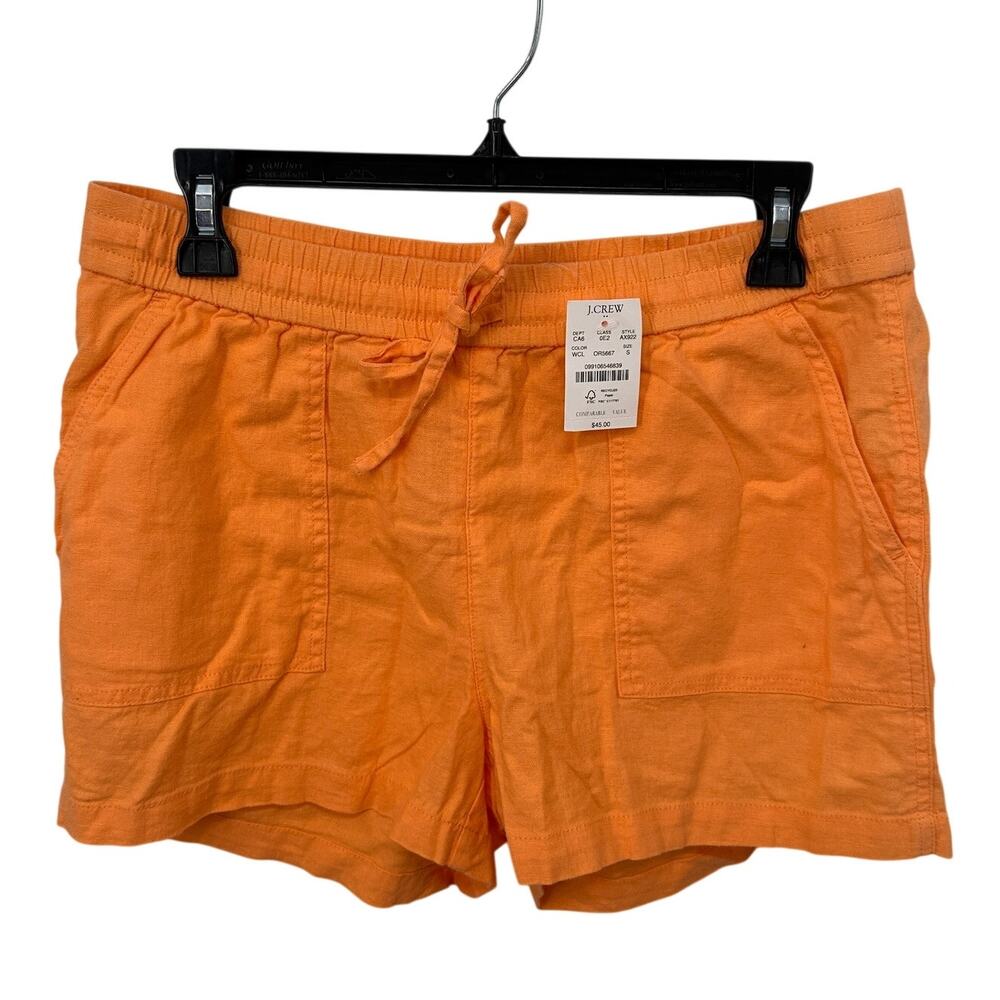 J. CREW NWT Orange Drawstring Linen Blend Shorts // S